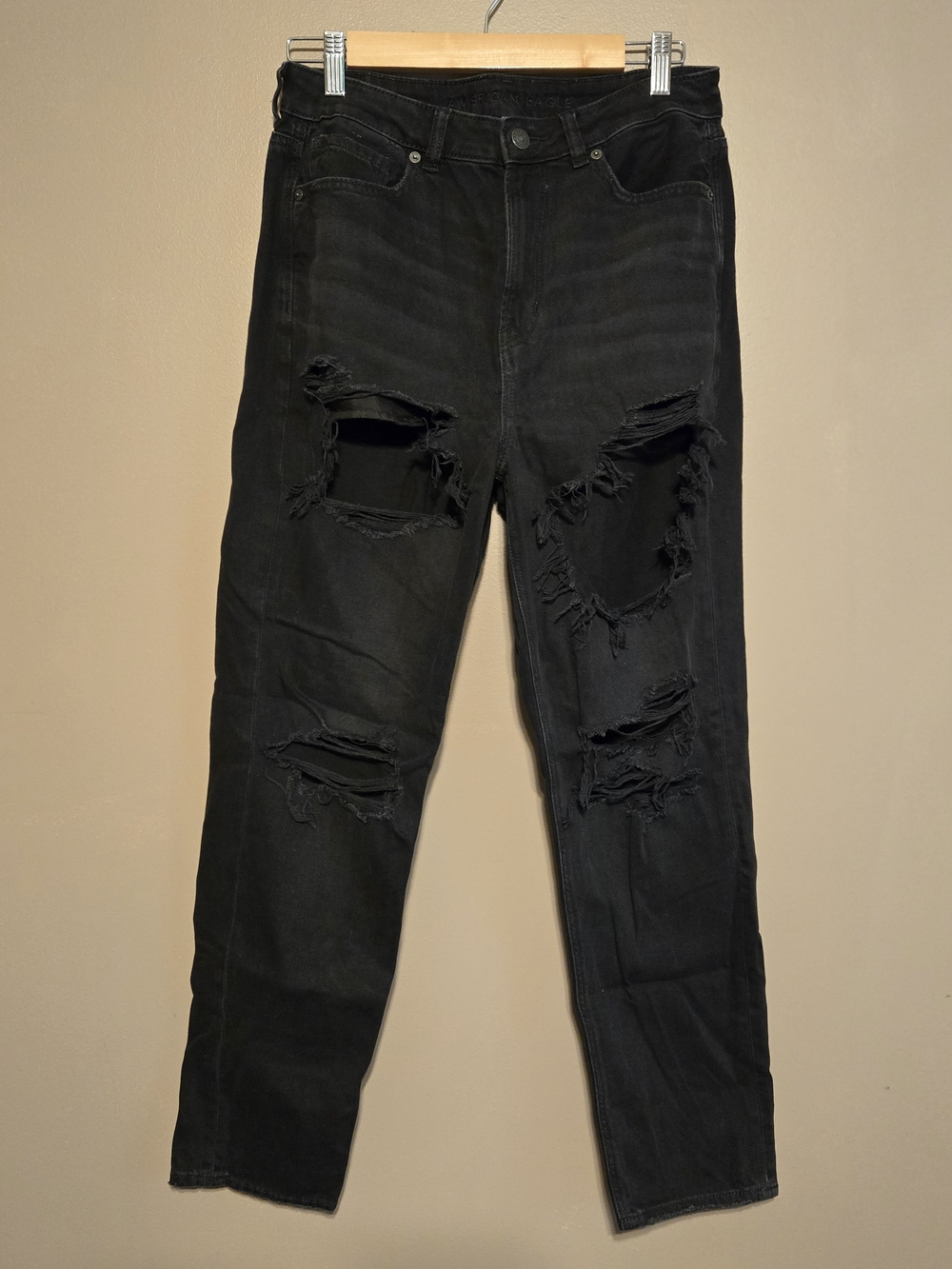 COPY American Eagle Outfitters Black Distressed Skinny Jeans Women's Size 8